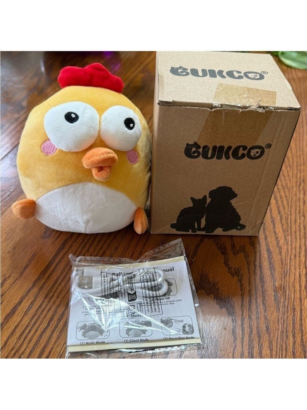Gukco Yellow Chick Chicken Plush Dog Cat Toy New - Picture 1 of 12